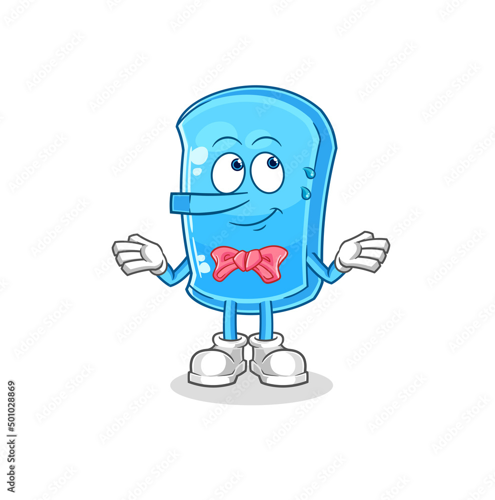 ski board lie like Pinocchio character. cartoon mascot vector ski board lie like Pinocchio character. cartoon mascot vector