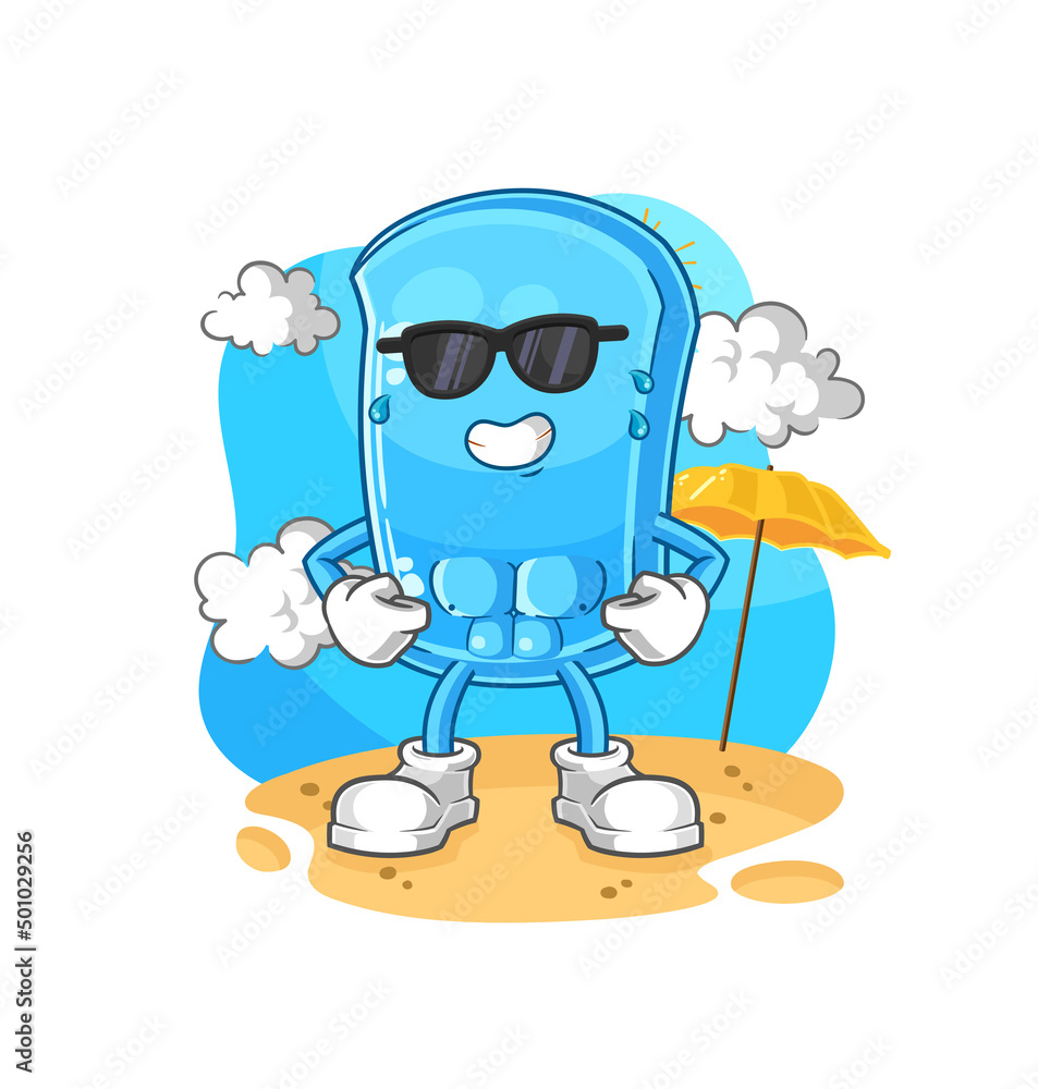 ski board sunbathing in summer. character vector ski board sunbathing in summer. character vector