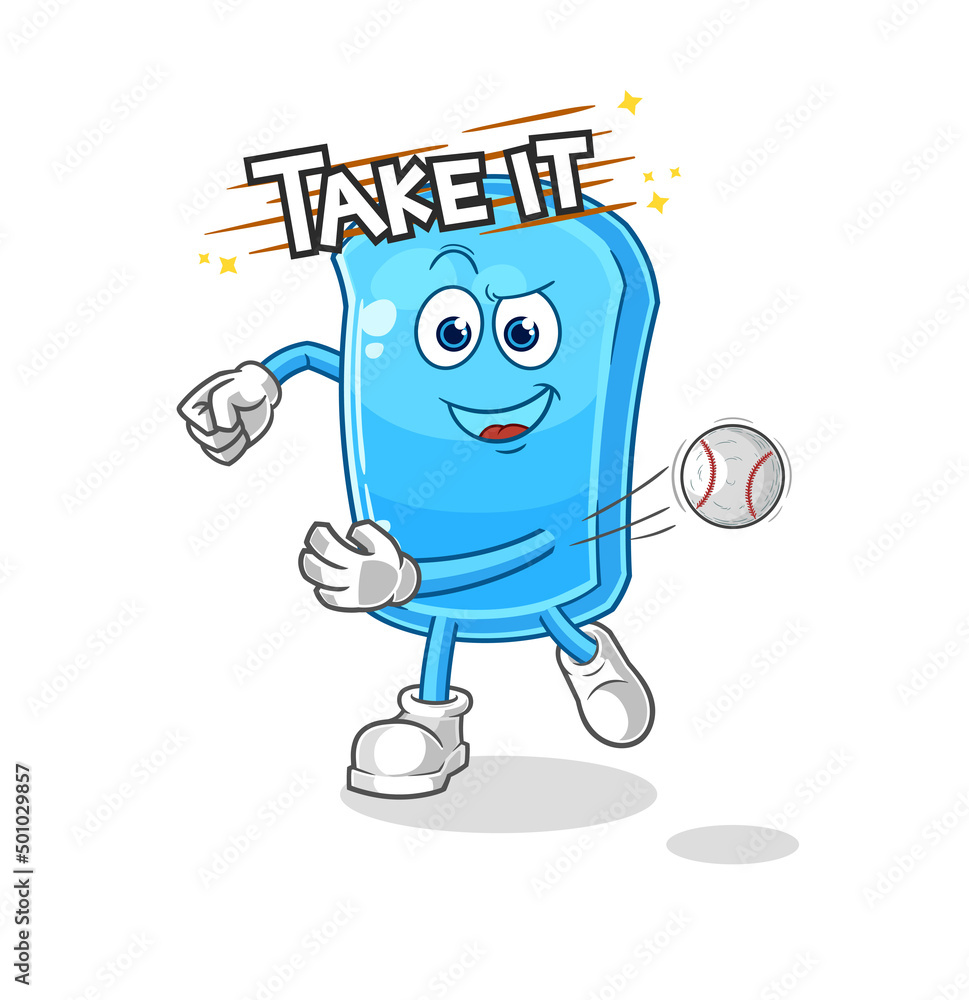 ski board throwing baseball vector. cartoon character ski board throwing baseball vector. cartoon character