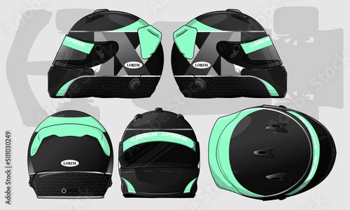 Sports racing helmet template vector design photo