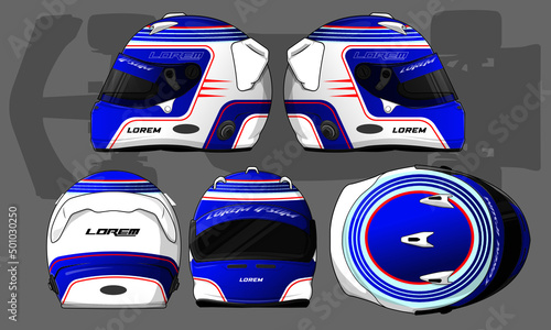 Sports racing helmet template vector design