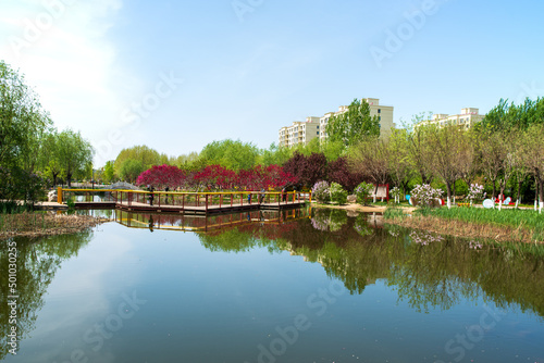 Beautiful parks, lakes and blue skies