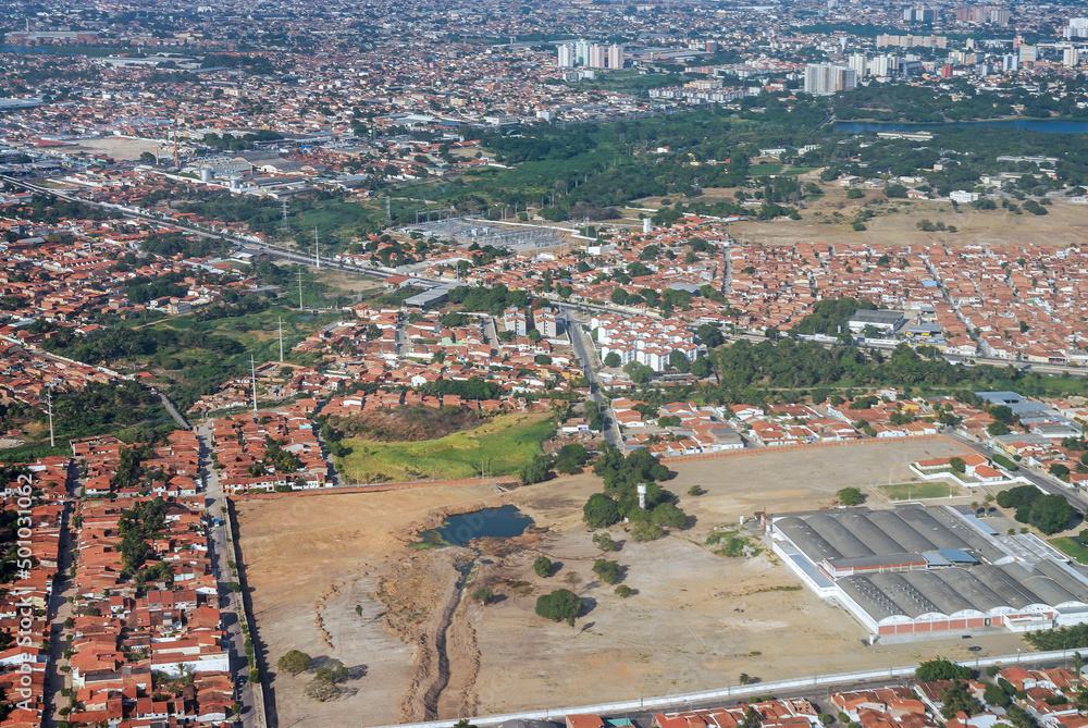 Aerial view of the nearby area of the Pinto Martins Airport   FORTALEZA, Brazil, Jan 2016