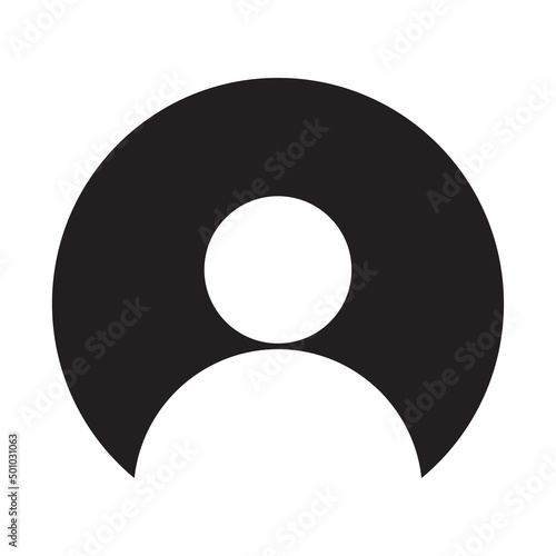 Flat white icon man for web design. Silhouette flat illustration. Vector illustration. stock image.