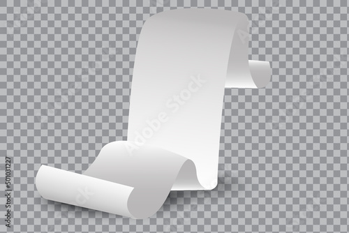 3d scroll paper for banner design. Mockup frame design. Vector illustration. stock image. 