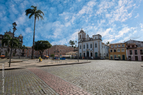 Fotografi Square in the historic center in Pelourinho in the city of Salvador Bahia Brazil
