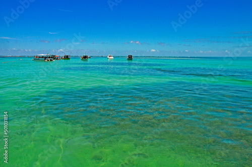 The Galés, natural pools formed in the low tide, at reefs of Maragogi Beach, with its crystal clear waters. Alagoas, 2014