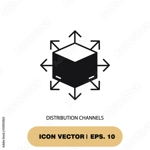 distribution channels icons  symbol vector elements for infographic web