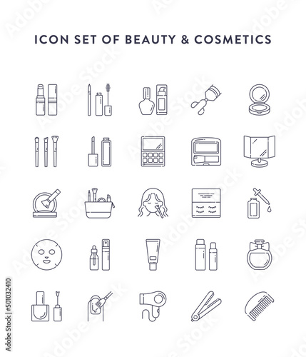 Line icons. Set of icons of beauty & cosmetics