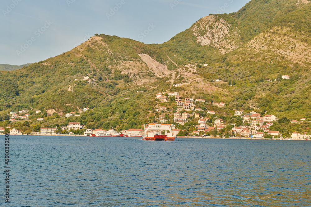 view of the Bay of Kotor and the mountains of Montenegro