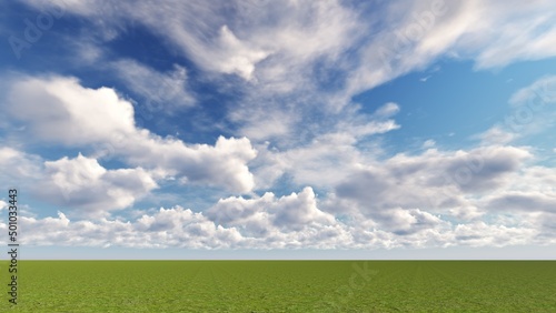 Blue sky and cloud. 3D illustration. 3D rendering.