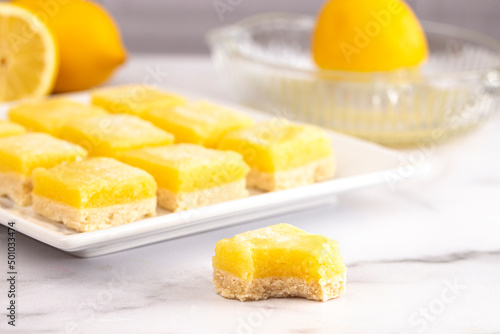 Batch of Lemon Bars on the Kitchen Counter