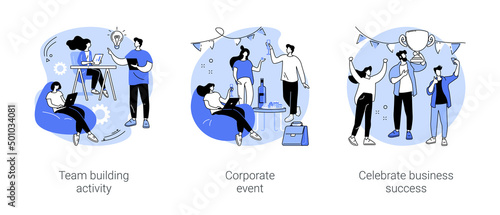 Teamwork activities isolated cartoon vector illustrations se