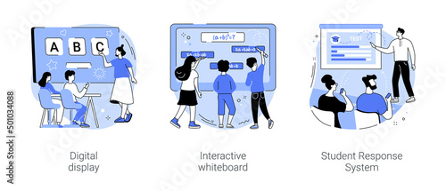 Smart classroom technology isolated cartoon vector illustrations se
