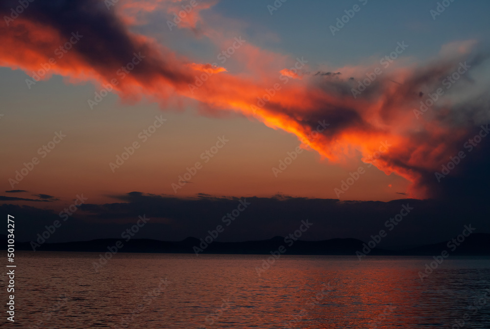 a beautiful twilight on the lake