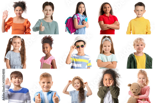 Set of cute funny children ...