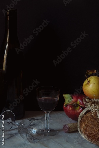 still life with wine