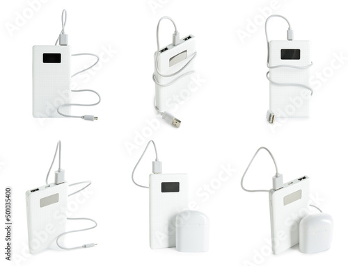 Set of power banks isolated...