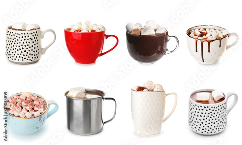 Set of tasty hot chocolate ...