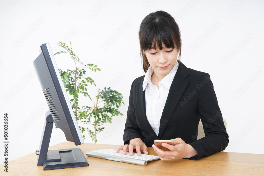 Businesswoman doing a deskwork at office