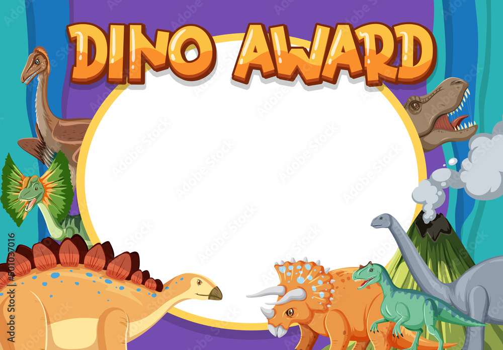 Fototapeta premium Banner template with dinosaur theme