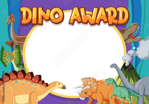 Banner template with dinosaur theme