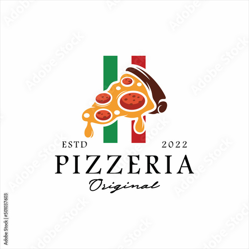 Italian pizza restaurant design logo. symbols for food and drink and restaurants.