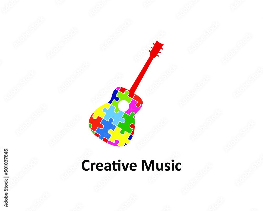 Creative music with guitar and pazzle Creative music with guitar and pazzle