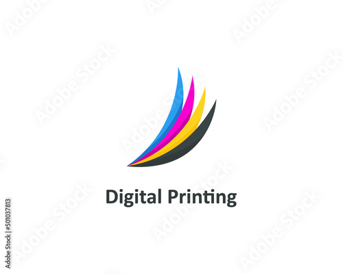 Simple logo digital printing shape CMYK paper