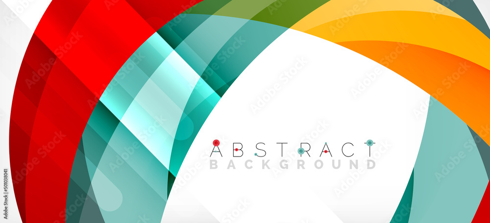 Geometric abstract background. Circle created with overlapping color shapes. Vector Illustration For Wallpaper, Banner, Background, Landing Page Geometric abstract background. Circle created with overlapping color shapes. Vector Illustration For Wallpaper, Banner, Background, Landing Page