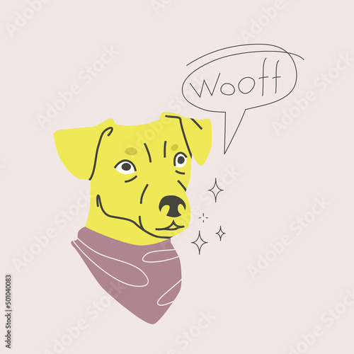 Terriere Dog Muzzle With Speech Bubble photo