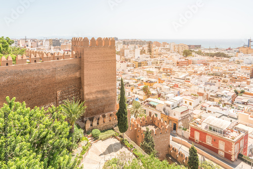 Ancient citadel in historical Spain town near sea
