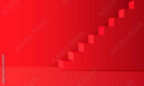 red staircase and light in the red room