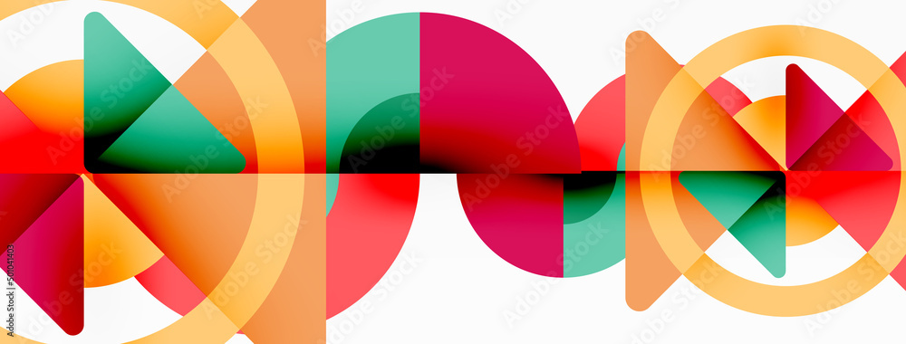 Creative geometric wallpaper. Minimal abstract background. Triangles and circles composition vector illustration for wallpaper banner background or landing page Creative geometric wallpaper. Minimal abstract background. Triangles and circles composition vector illustration for wallpaper banner background or landing page