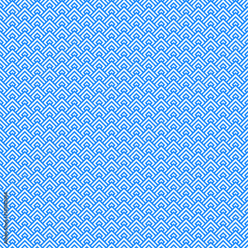 colorful simple vector pixel art azure and white seamless pattern of minimalistic geometric scaly rhombus pattern in japanese style