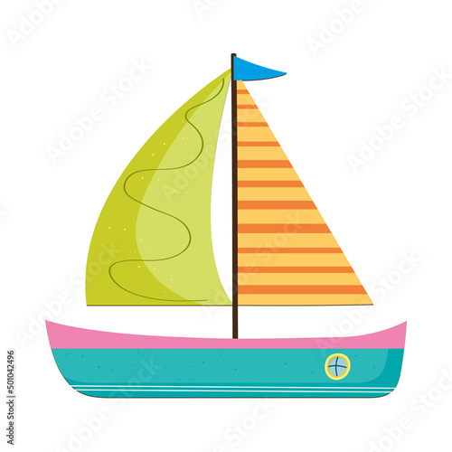cute green sailboat