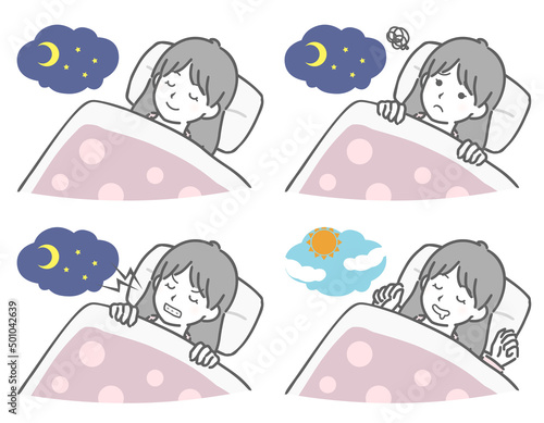 睡眠する女子学生