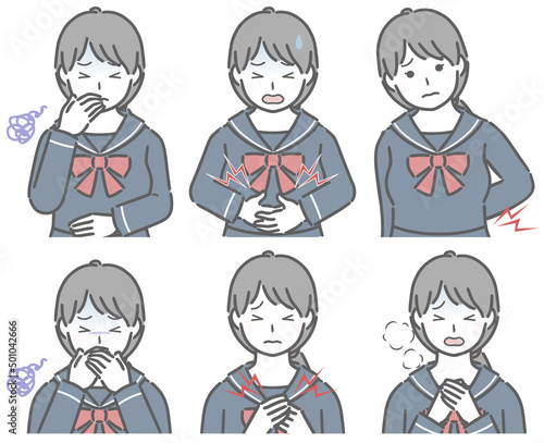 体調が悪い女子学生
