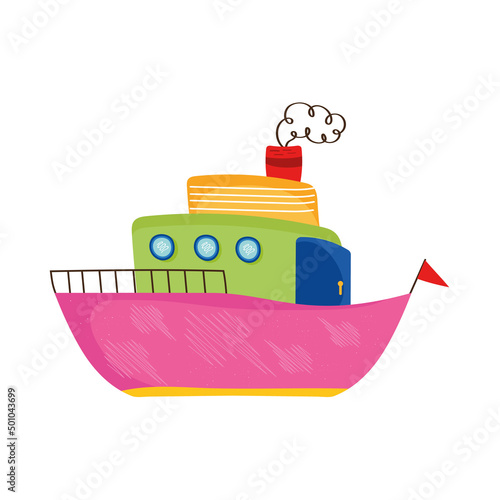 Plakat pink steam boat