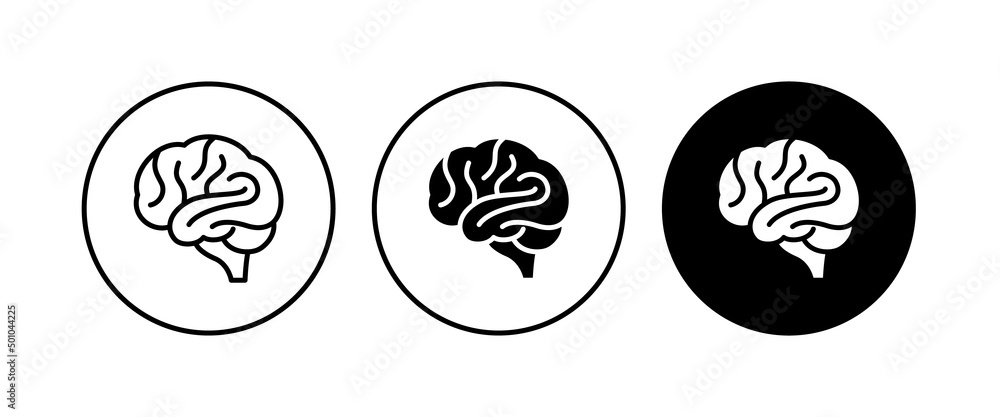 Human brain medical vector icon logo, sign, editable stroke illustration isolated on white background Human brain medical vector icon logo, sign, editable stroke illustration isolated on white background
