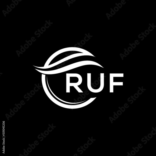 RUF letter logo design on black background. RUF  creative initials letter logo concept. RUF letter design. © Faisal