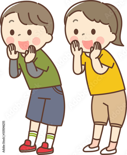 遠くから呼んでる子供