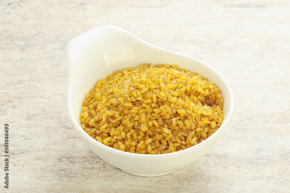 Raw bulgur in the bowl Raw bulgur in the bowl