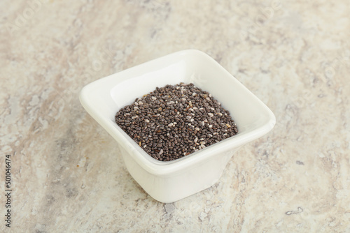 Chia seeds in the bowl