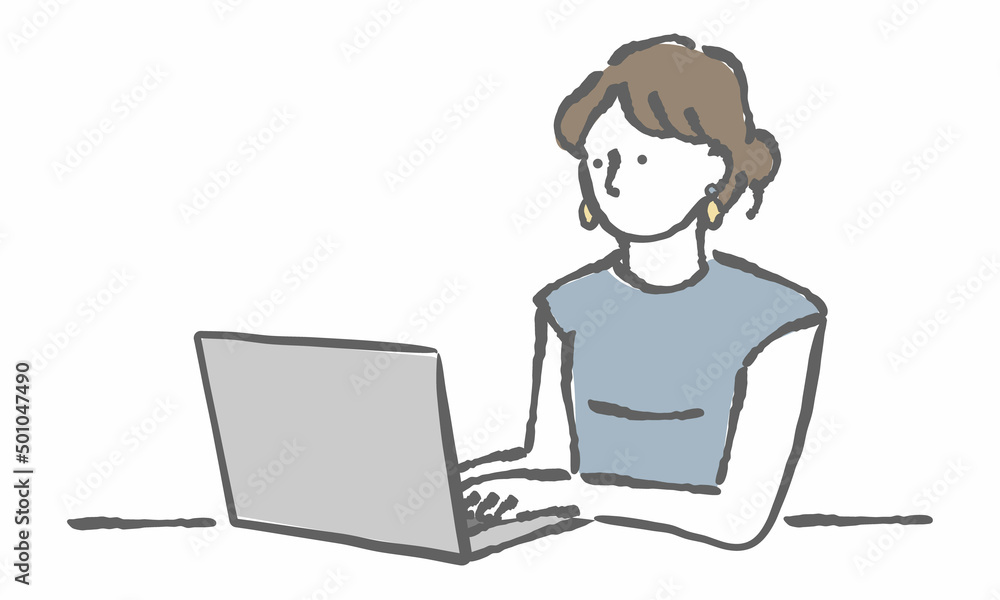 仕事 パソコン イラスト 女性 仕事 パソコン イラスト 女性