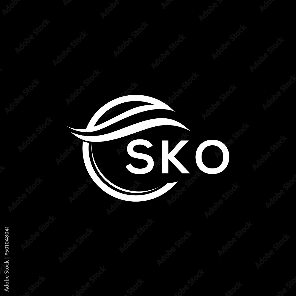 SKO letter logo design on black background. SKO  creative initials letter logo concept. SKO letter design.
 - obrazy, fototapety, plakaty 