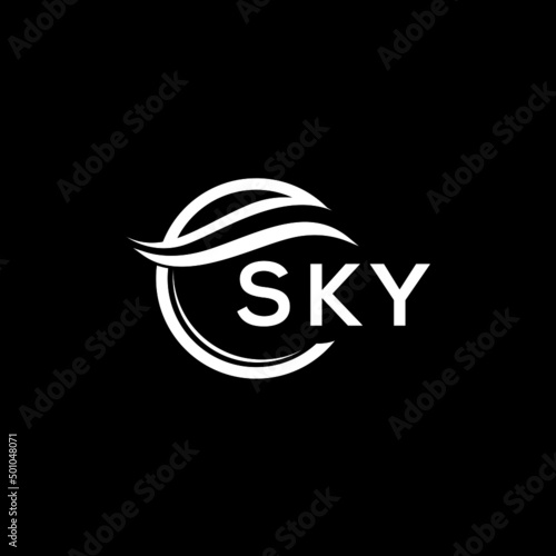 SKY letter logo design on black background. SKY  creative initials letter logo concept. SKY letter design.  © Faisal