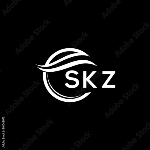 SKZ letter logo design on black background. SKZ  creative initials letter logo concept. SKZ letter design.
 photo