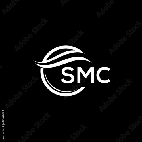 SMC letter logo design on black background. SMC  creative initials letter logo concept. SMC letter design.
 photo