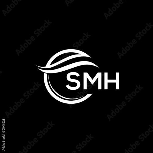SMH letter logo design on black background. SMH  creative initials letter logo concept. SMH letter design.
